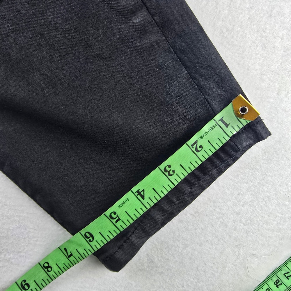 ZARA Black‎ High Waisted Paperbag Waist Wax Coated Pants Size US 8 - Picture 10 of 11
